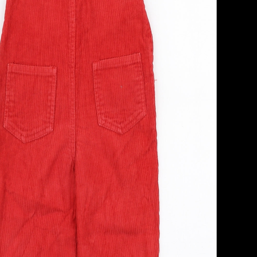 Ladybird Girls Red  100% Cotton Dungaree One-Piece Size 18-24 Months  Button