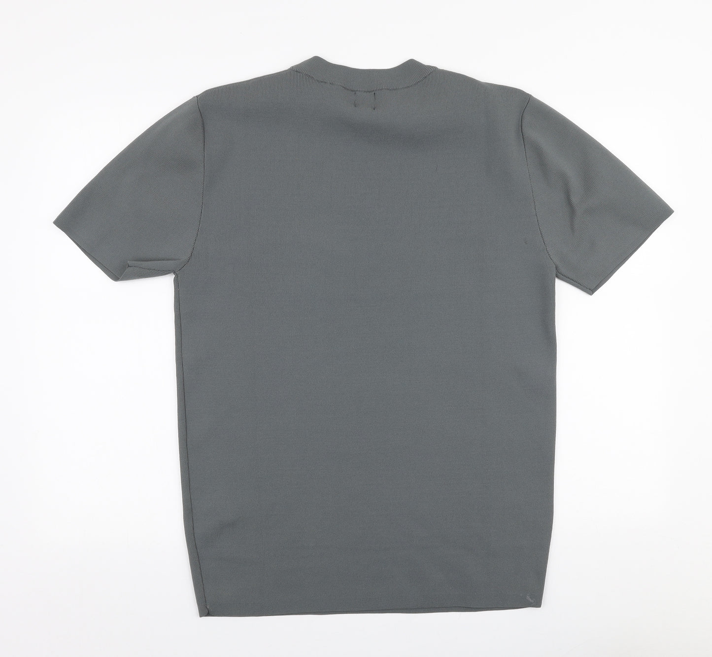 River Island Mens Grey  Polyester  T-Shirt Size XL High Neck
