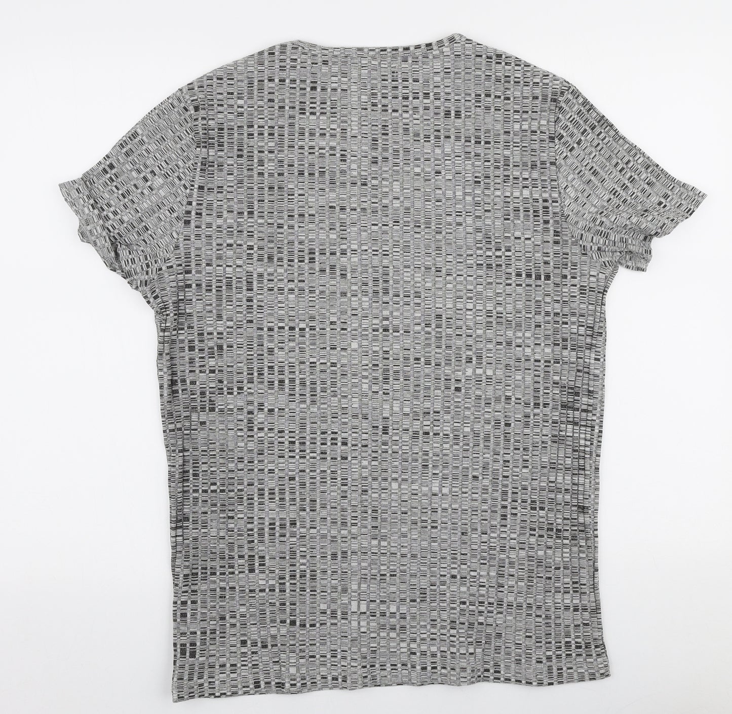 River Island Mens Grey  Polyester  T-Shirt Size M Round Neck