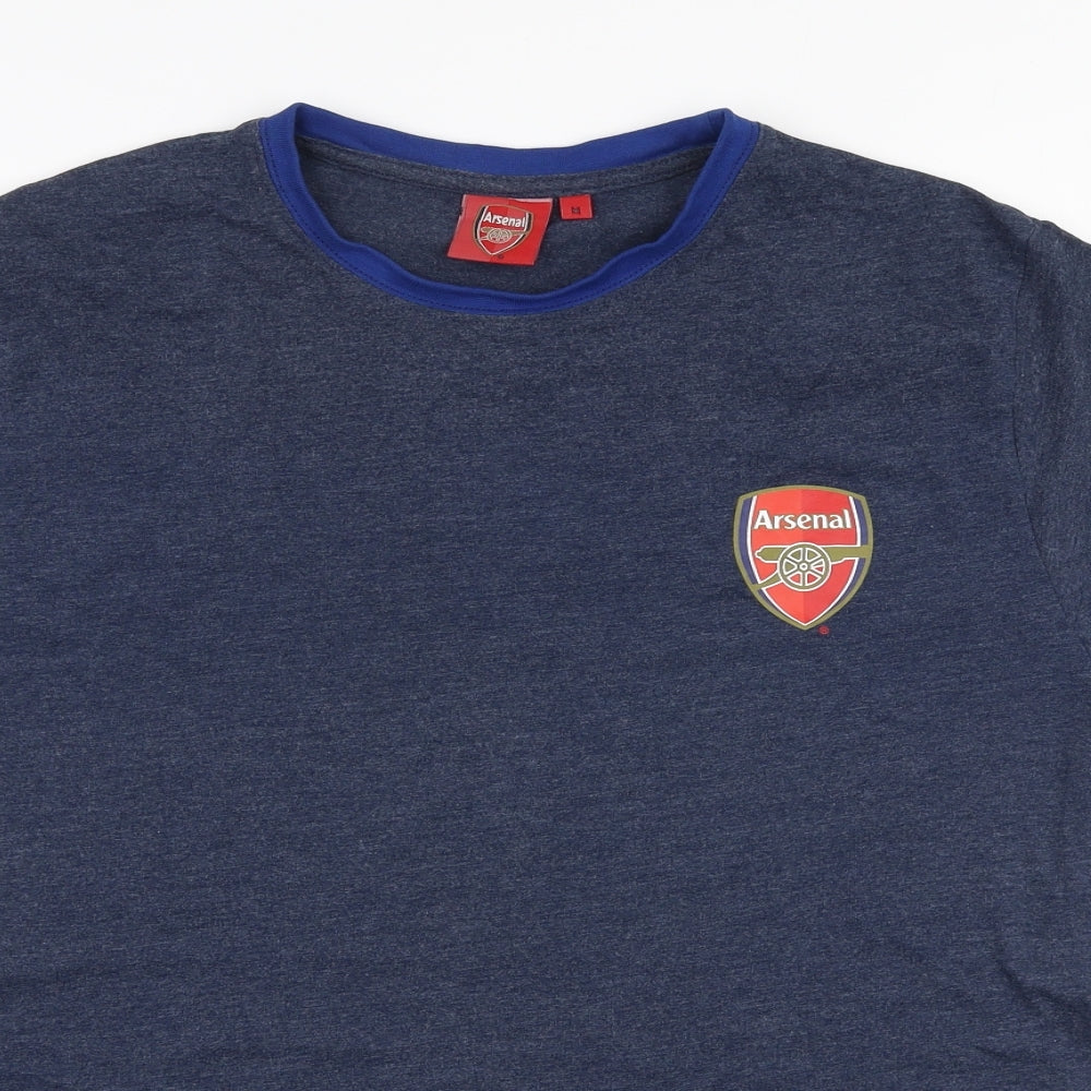 Arsenal FC Mens Blue  Cotton  T-Shirt Size M Round Neck