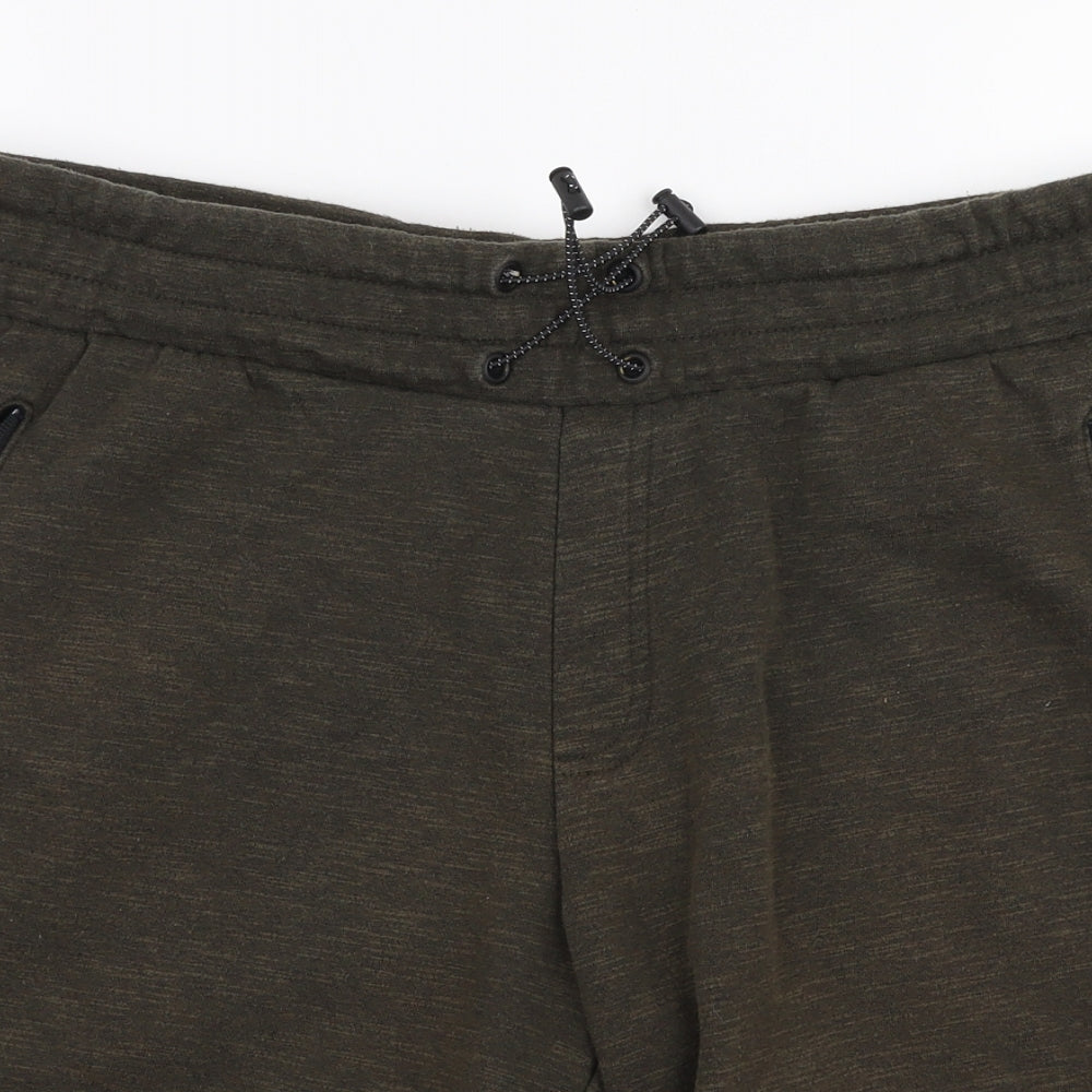 F&F Mens Green  Polyester Sweat Shorts Size L L10 in Regular Drawstring