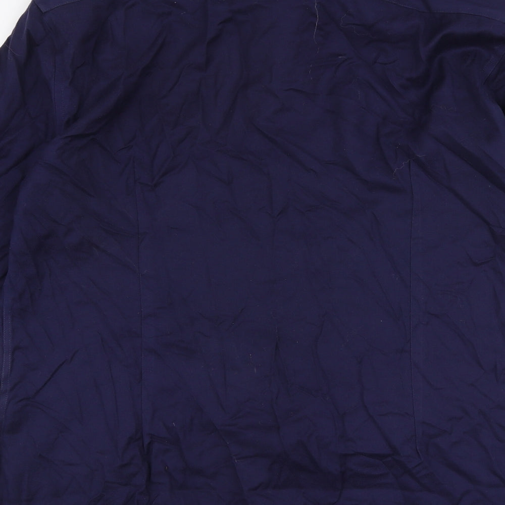 Marks and Spencer Mens Blue  Polyester  Dress Shirt Size 16.5 Collared Button