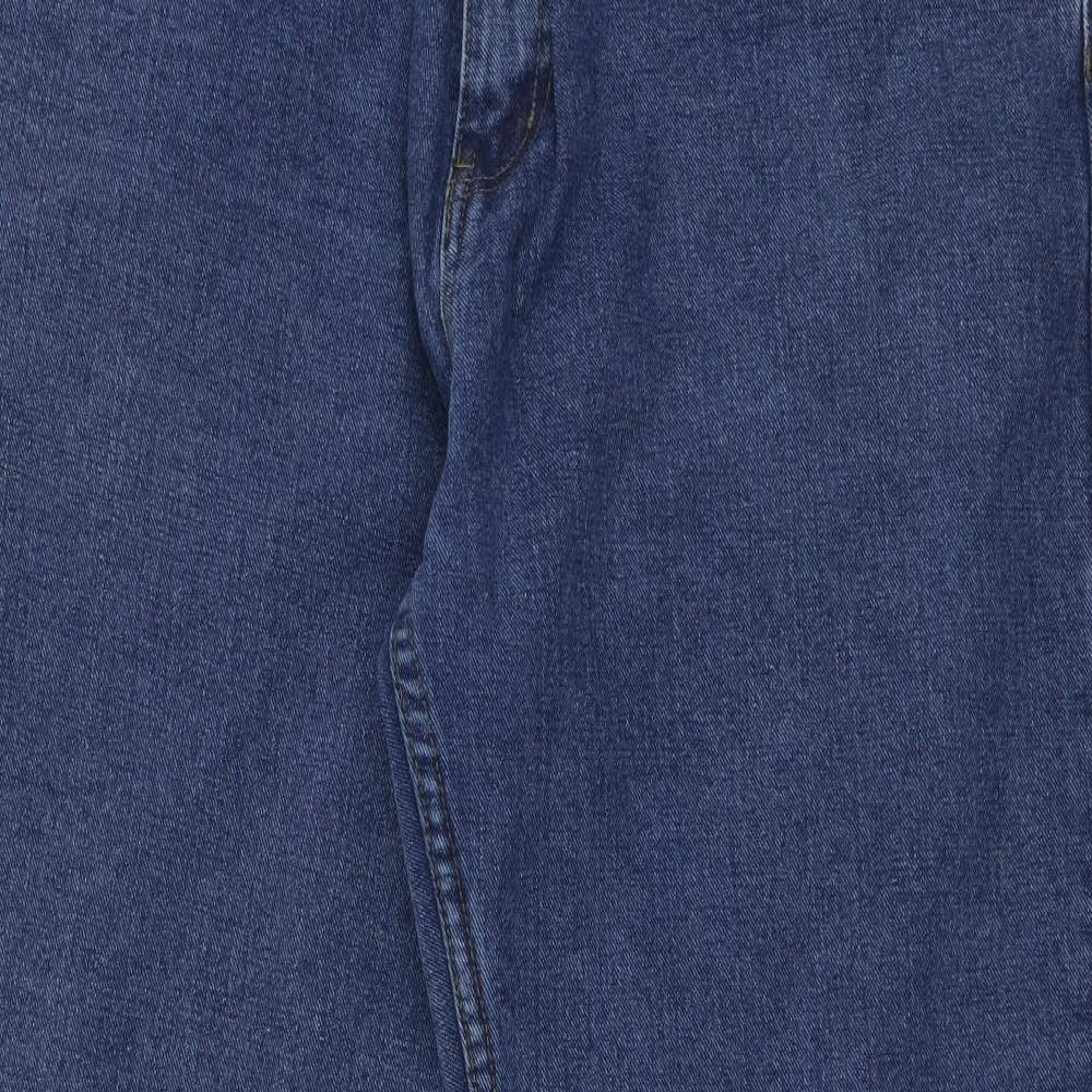 Dunnes Stores Mens Blue  Cotton Straight Jeans Size 42 in L32 in Regular Zip