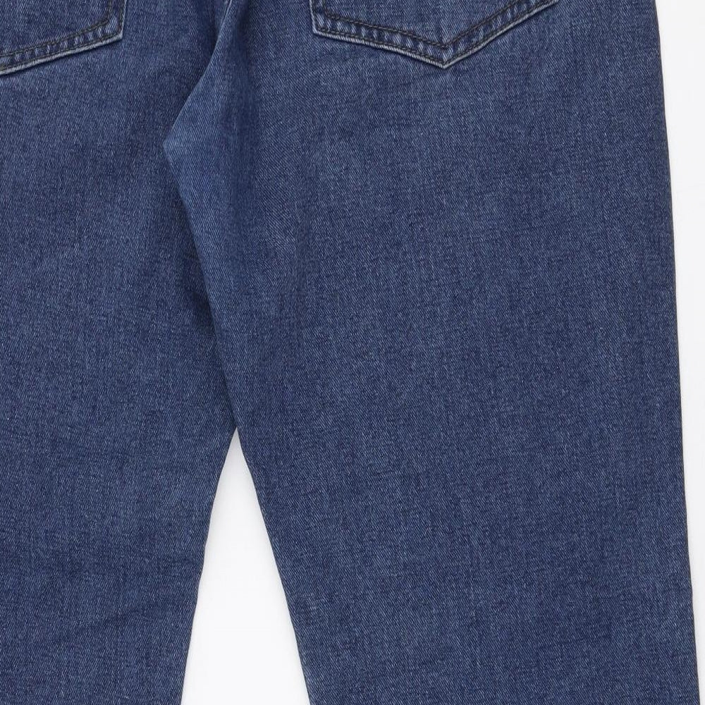 Dunnes Stores Mens Blue  Cotton Straight Jeans Size 42 in L32 in Regular Zip