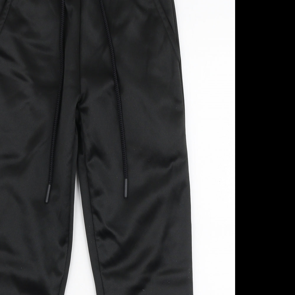Preworn Boys Black  Polyester Jogger Trousers Size 5-6 Years  Regular Drawstring