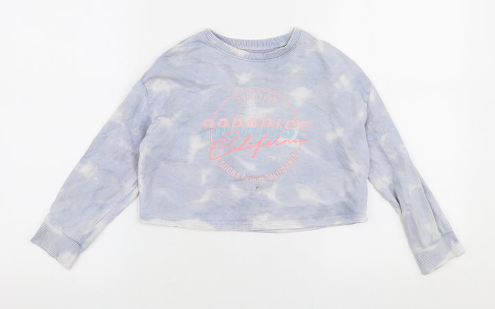 NEXT Girls Blue 100% Cotton Pullover Sweatshirt Size 6 Years Pullover - Paradise