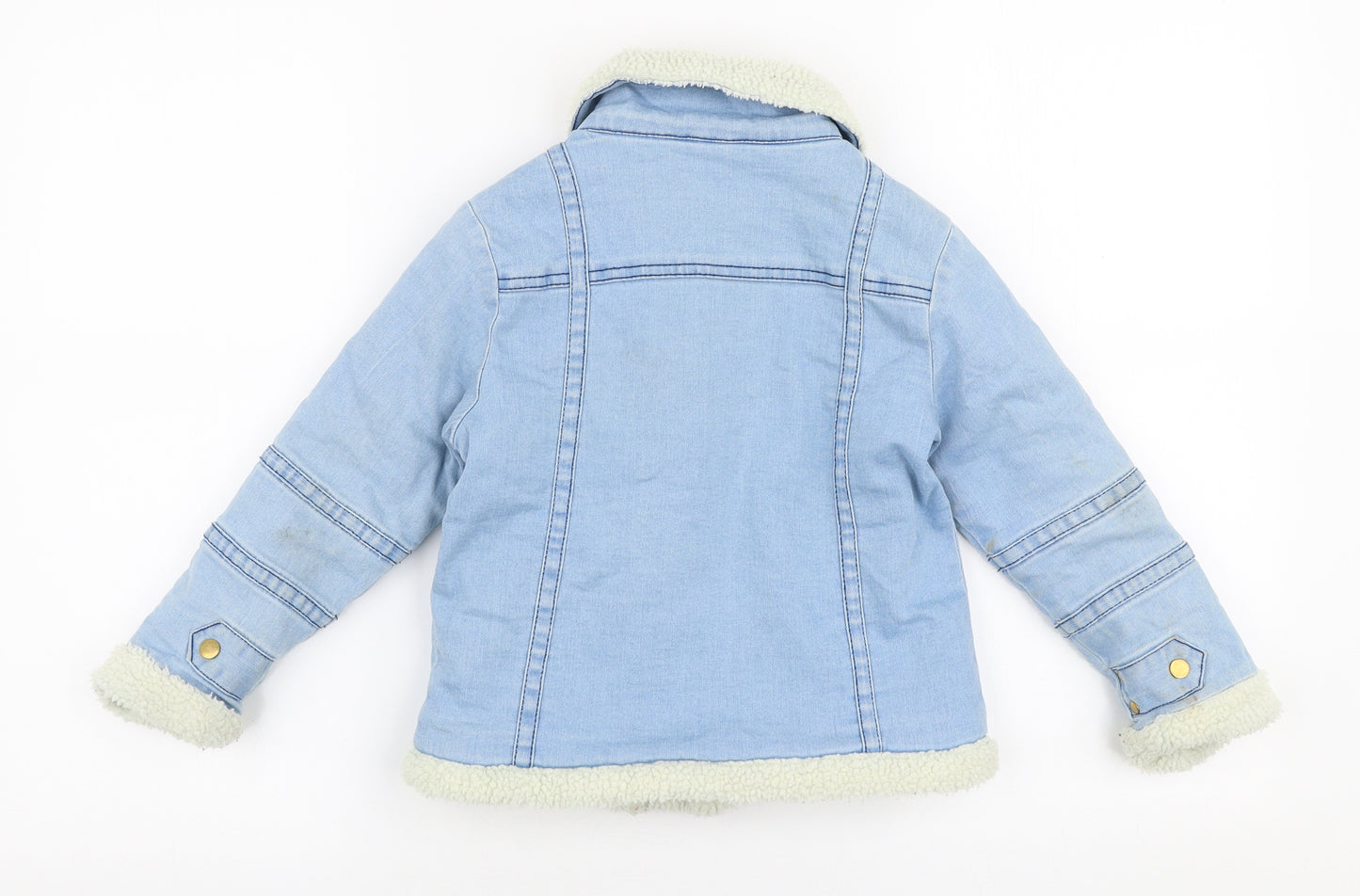 Crafted Girls Blue   Jacket Coat Size 5-6 Years  Zip