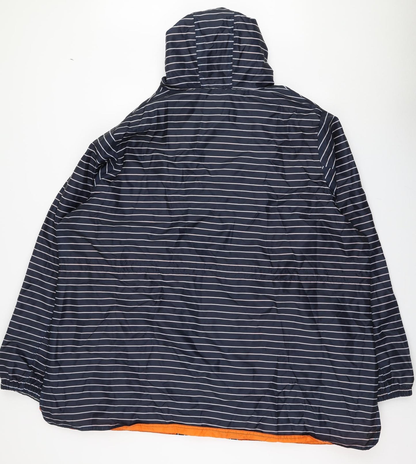 JD Williams Womens Blue Striped  Rain Coat Jacket Size 32  Zip