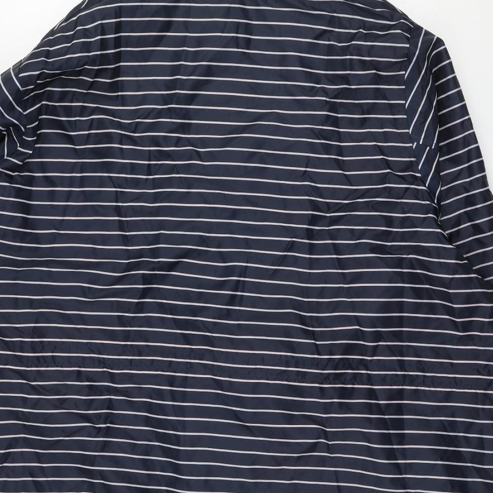 JD Williams Womens Blue Striped  Rain Coat Jacket Size 32  Zip