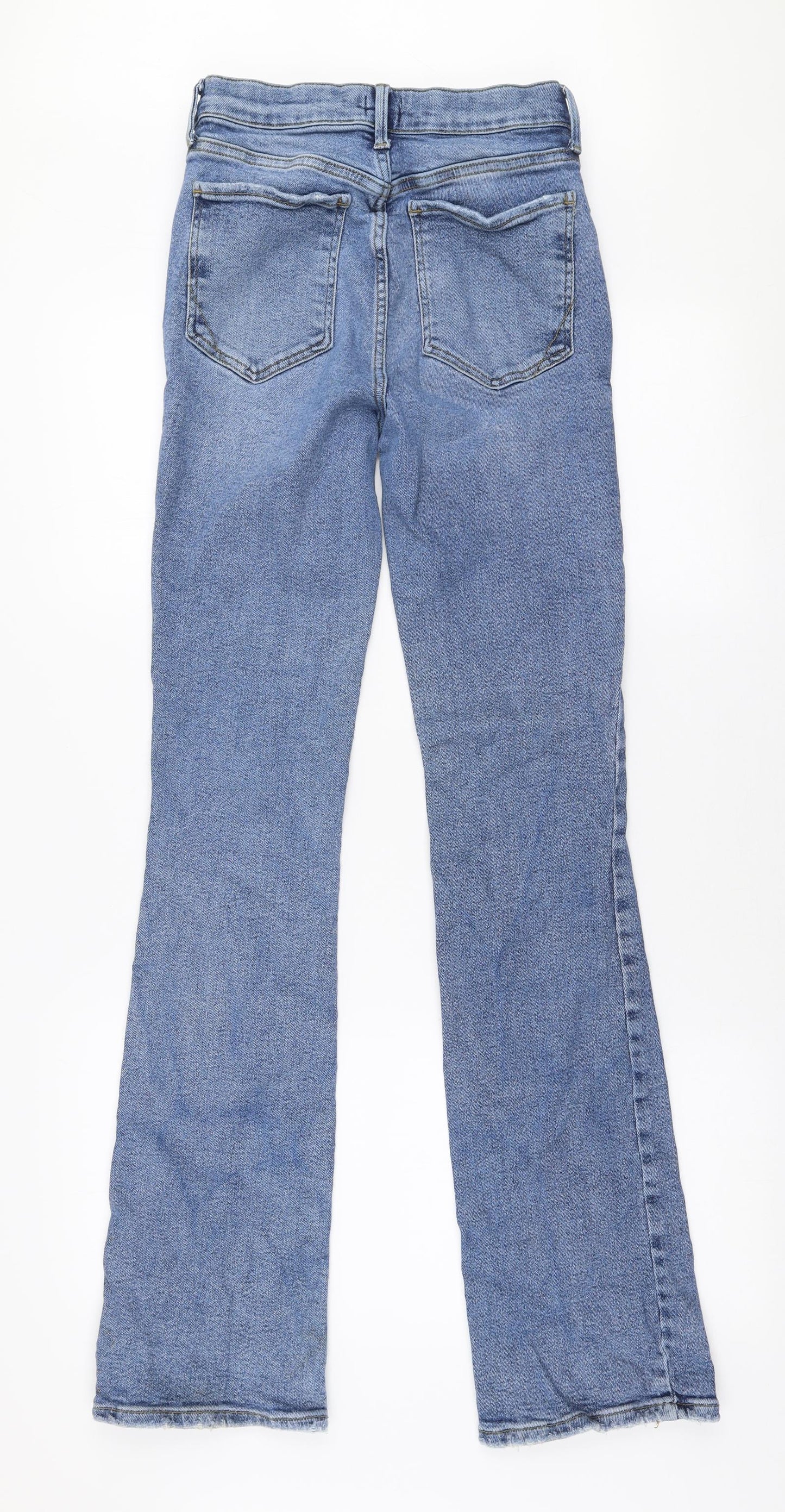 River Island Womens Blue  Cotton Flared Jeans Size 10 L33 in Regular Zip