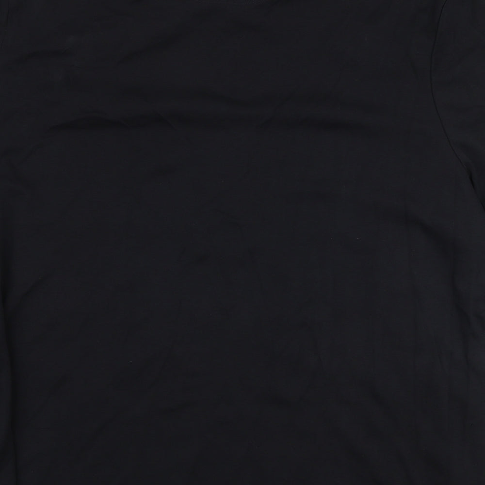 F&F Mens Black  100% Cotton  Polo Size 3XL Collared Button