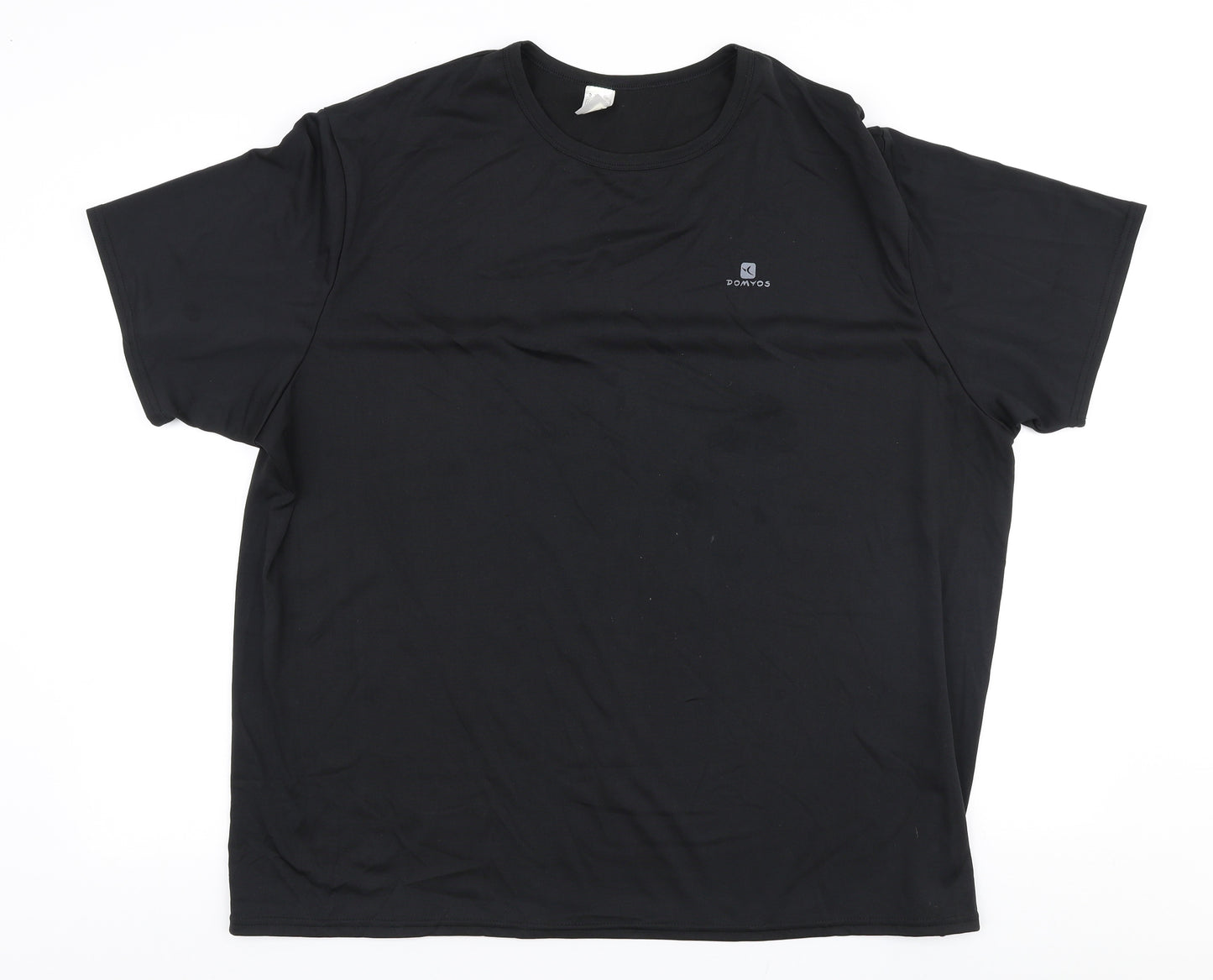 DOMYOS Mens Black  Polyester Pullover T-Shirt Size 3XL Round Neck Pullover
