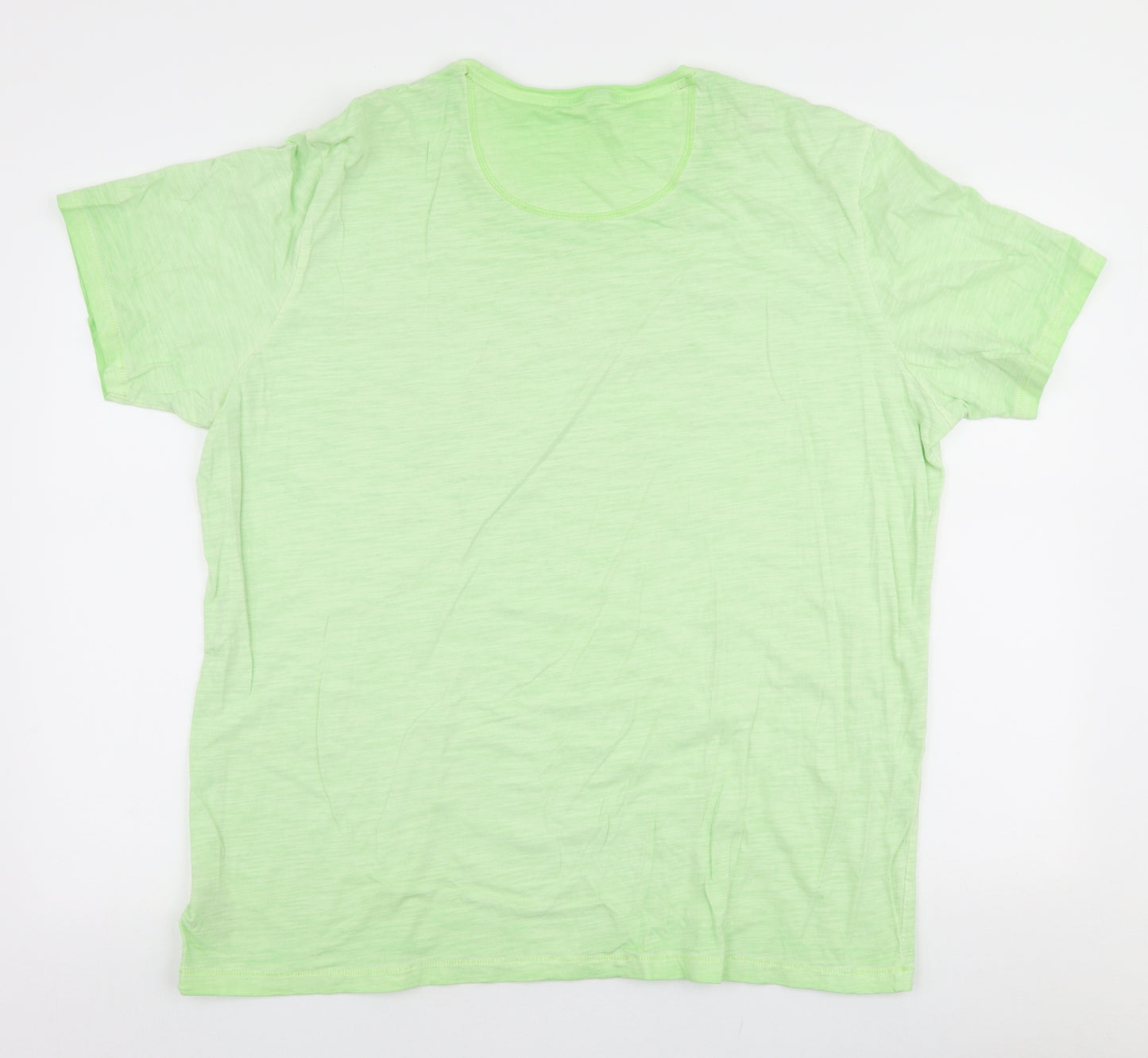 Marks and Spencer Mens Green  Cotton  T-Shirt Size 2XL Round Neck  - huntington beach