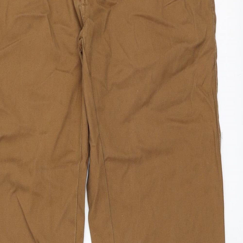 Preworn Mens Brown  Polyester Chino Trousers Size 32 in L34 in Regular Button