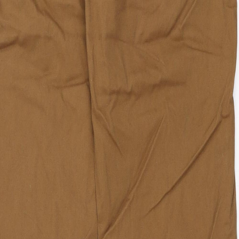 Preworn Mens Brown  Polyester Chino Trousers Size 32 in L34 in Regular Button