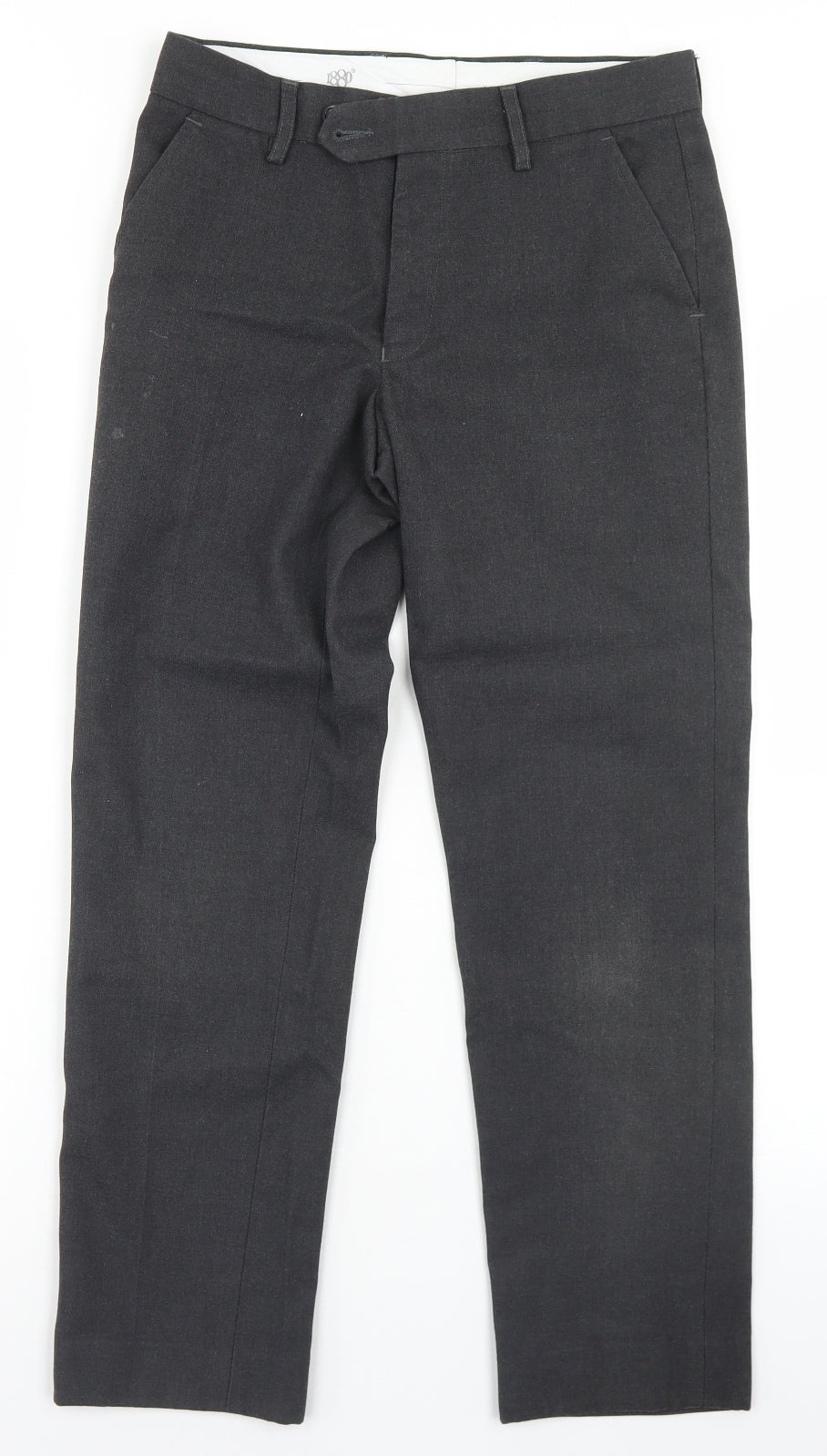 1880 Boys Grey  Polyester Dress Pants Trousers Size 13 Years  Regular Hook & Eye - School Wear
