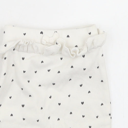 George Girls White Polka Dot Cotton Jogger Trousers Size Newborn