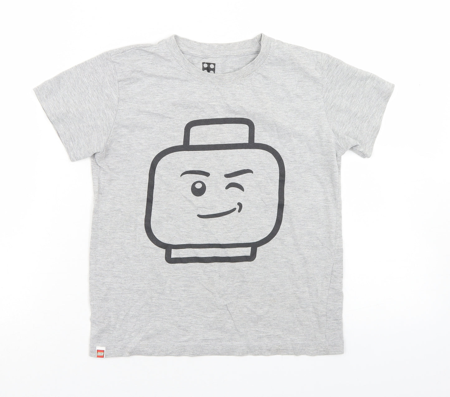 LEGO Boys Grey  Cotton Basic T-Shirt Size 7 Years Crew Neck