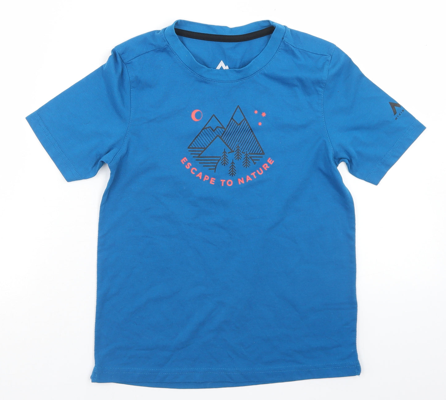 McKINLEY Boys Blue  Polyester Basic T-Shirt Size 10 Years Crew Neck  - Escape to Nature