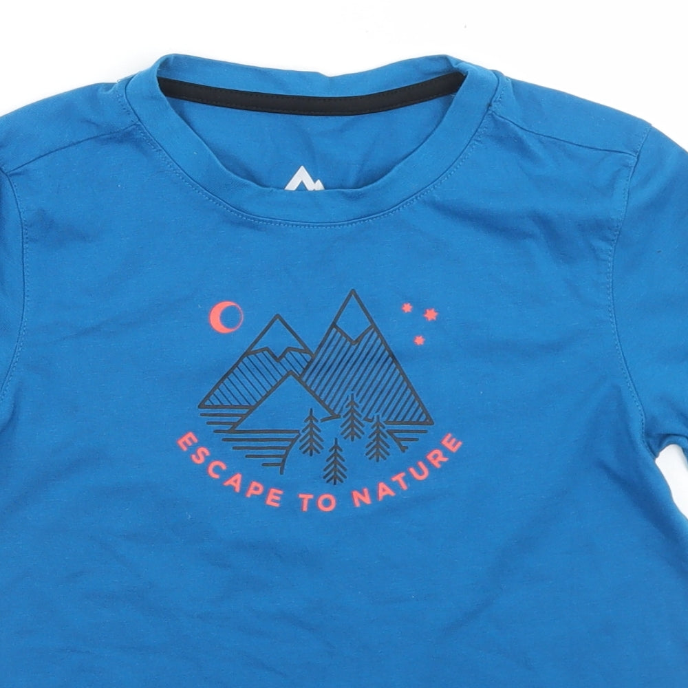 McKINLEY Boys Blue  Polyester Basic T-Shirt Size 10 Years Crew Neck  - Escape to Nature