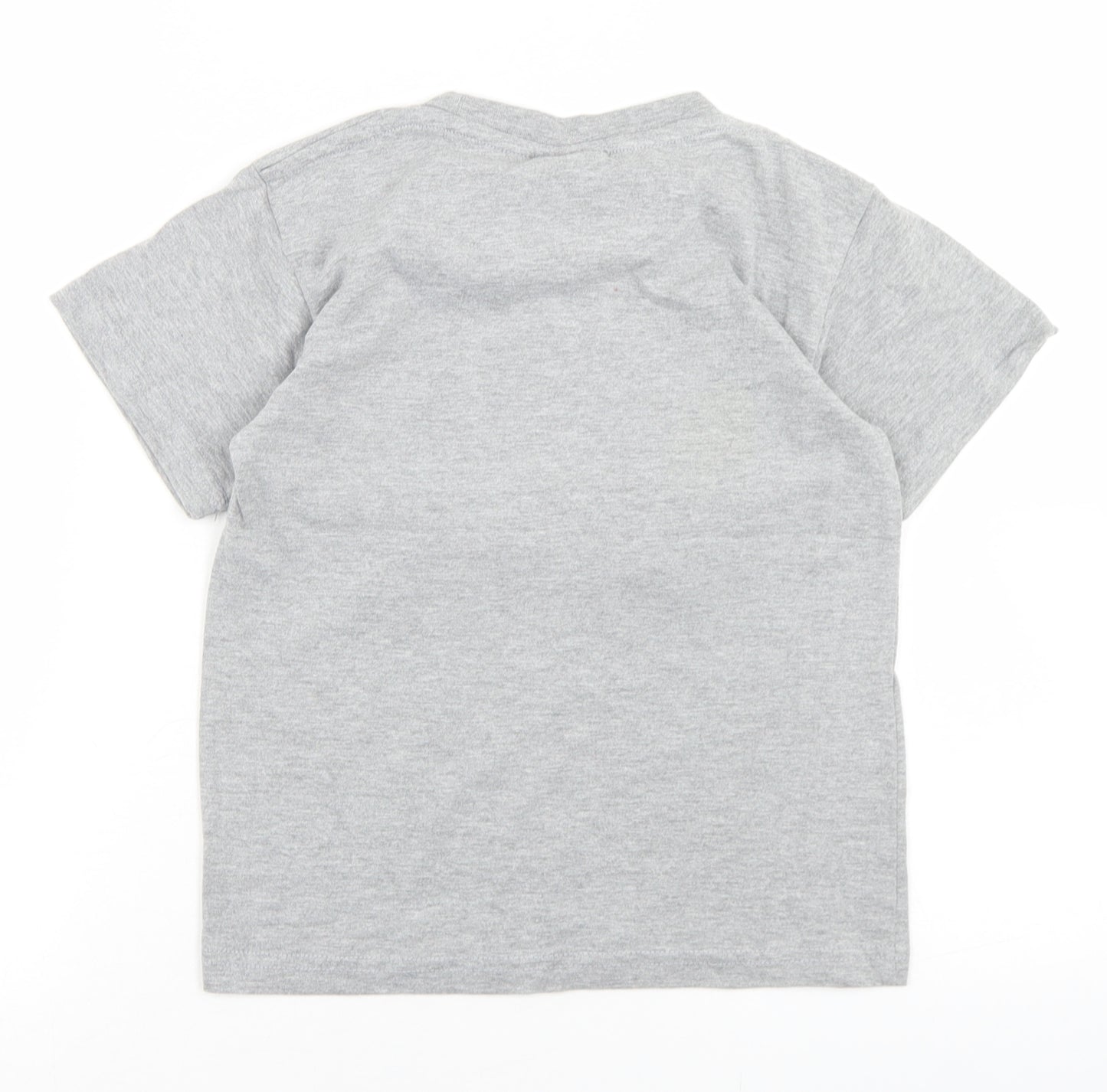 Australia Boys Grey  Cotton Basic T-Shirt Size 8 Years Crew Neck