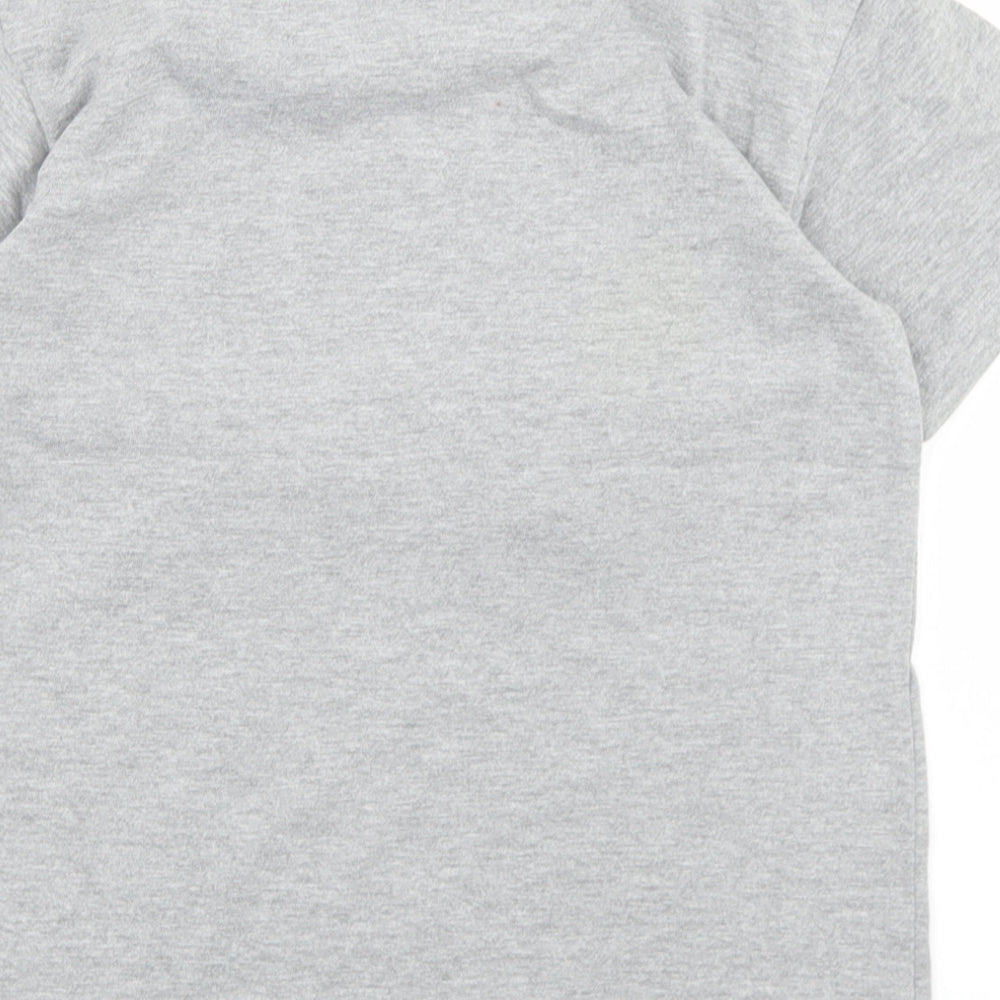 Australia Boys Grey  Cotton Basic T-Shirt Size 8 Years Crew Neck