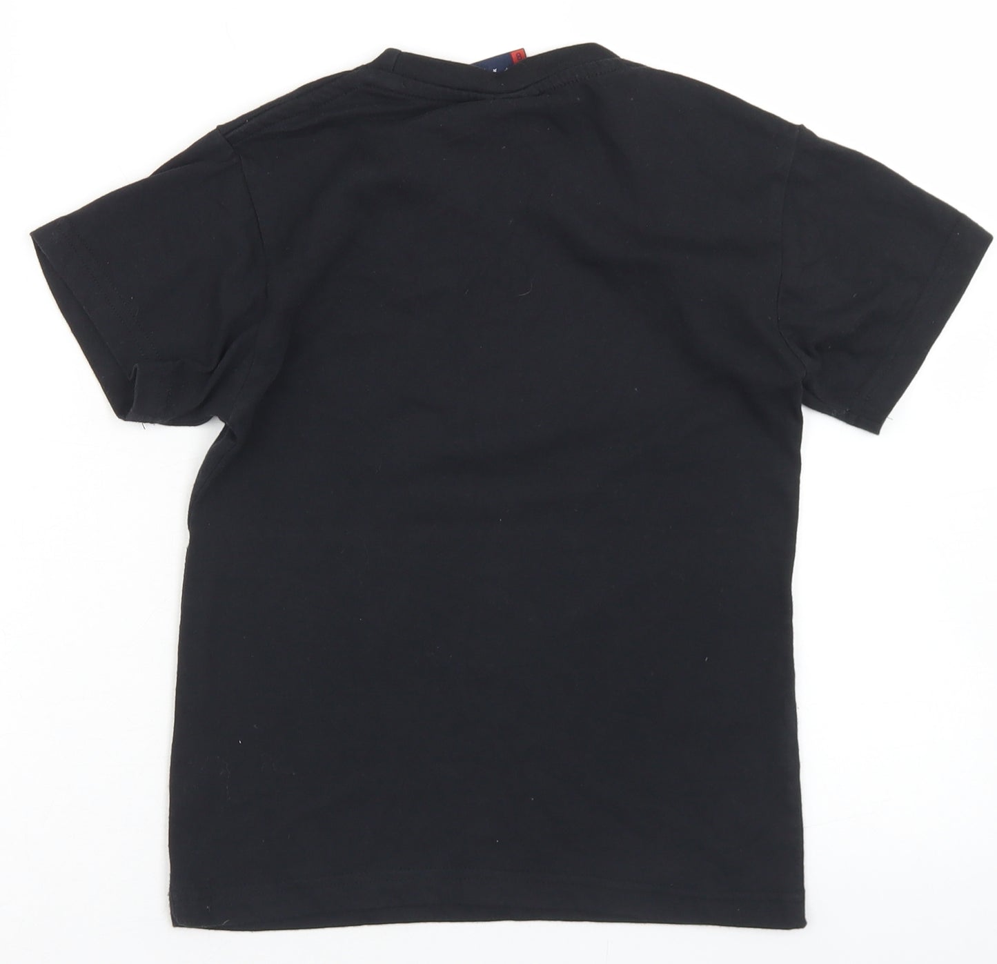 Australia Boys Black  Cotton Basic T-Shirt Size 8 Years Crew Neck