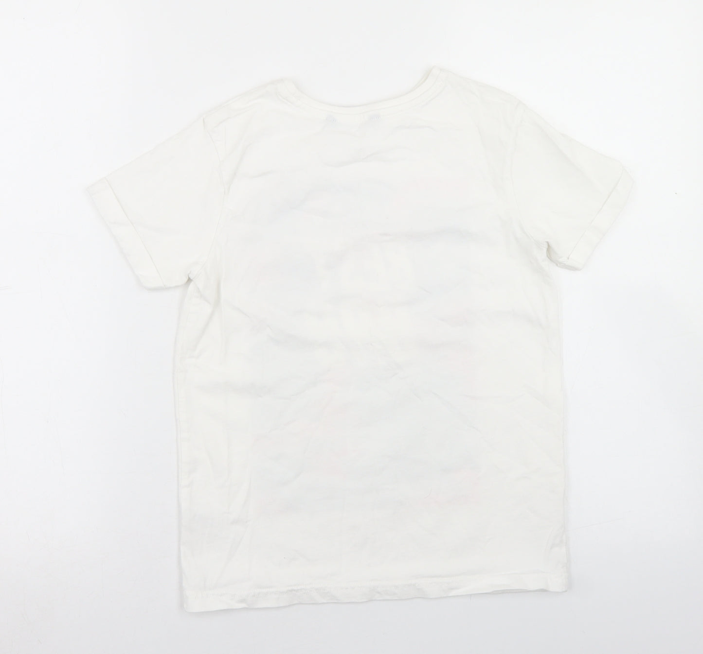 George Boys White  Cotton Basic T-Shirt Size 9-10 Years Crew Neck  - Best Bro