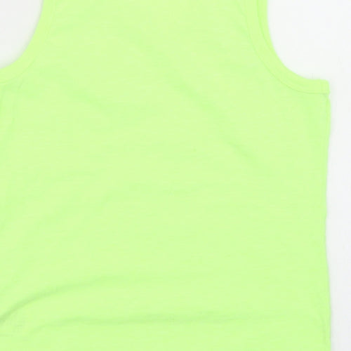NEXT Boys Yellow  Cotton Basic Tank Size 6 Years Round Neck  - Chest Pocket, Neon