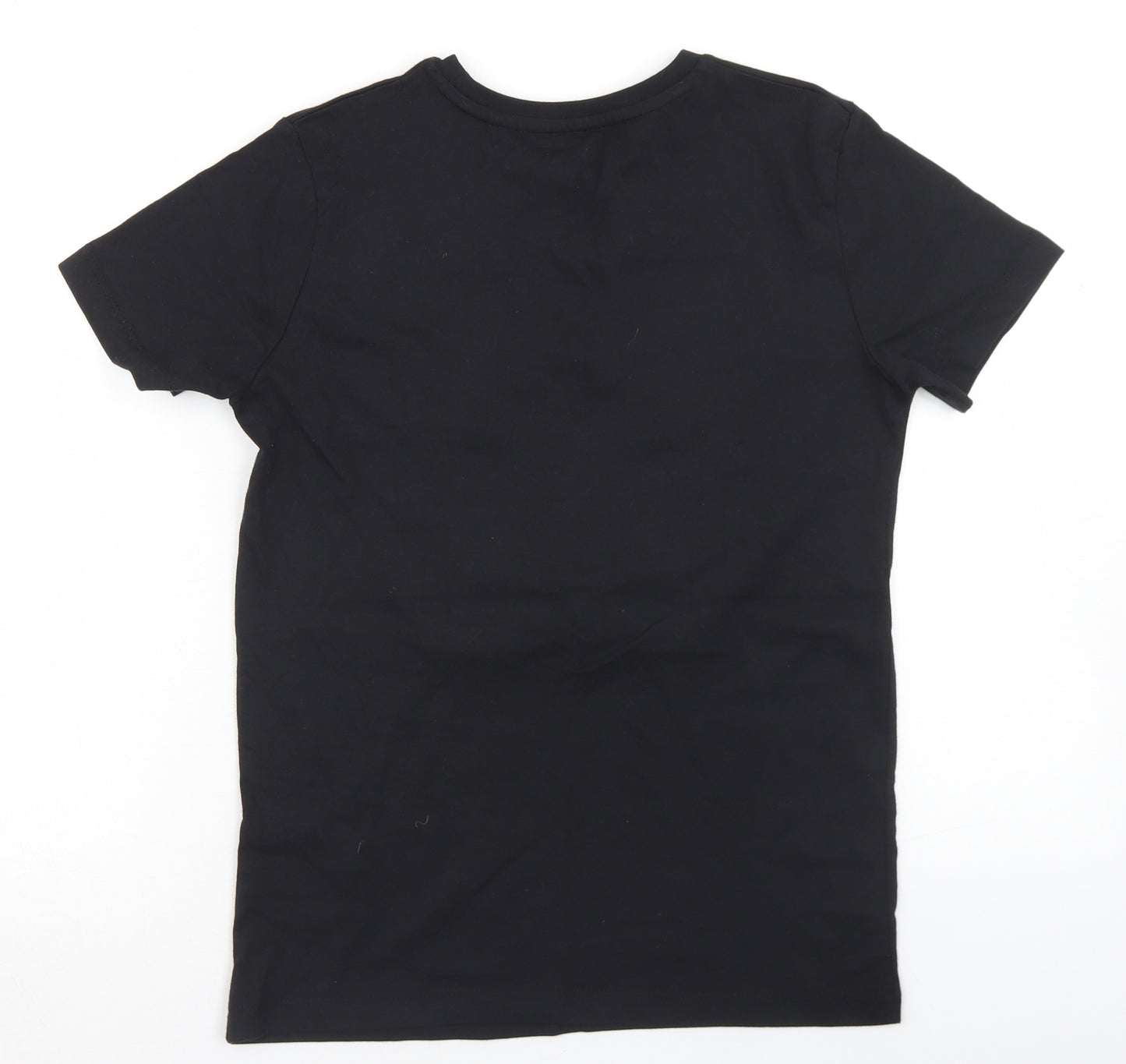 NEXT Boys Black  Cotton Basic T-Shirt Size 10 Years Crew Neck  - Minecraft Reversible sequins