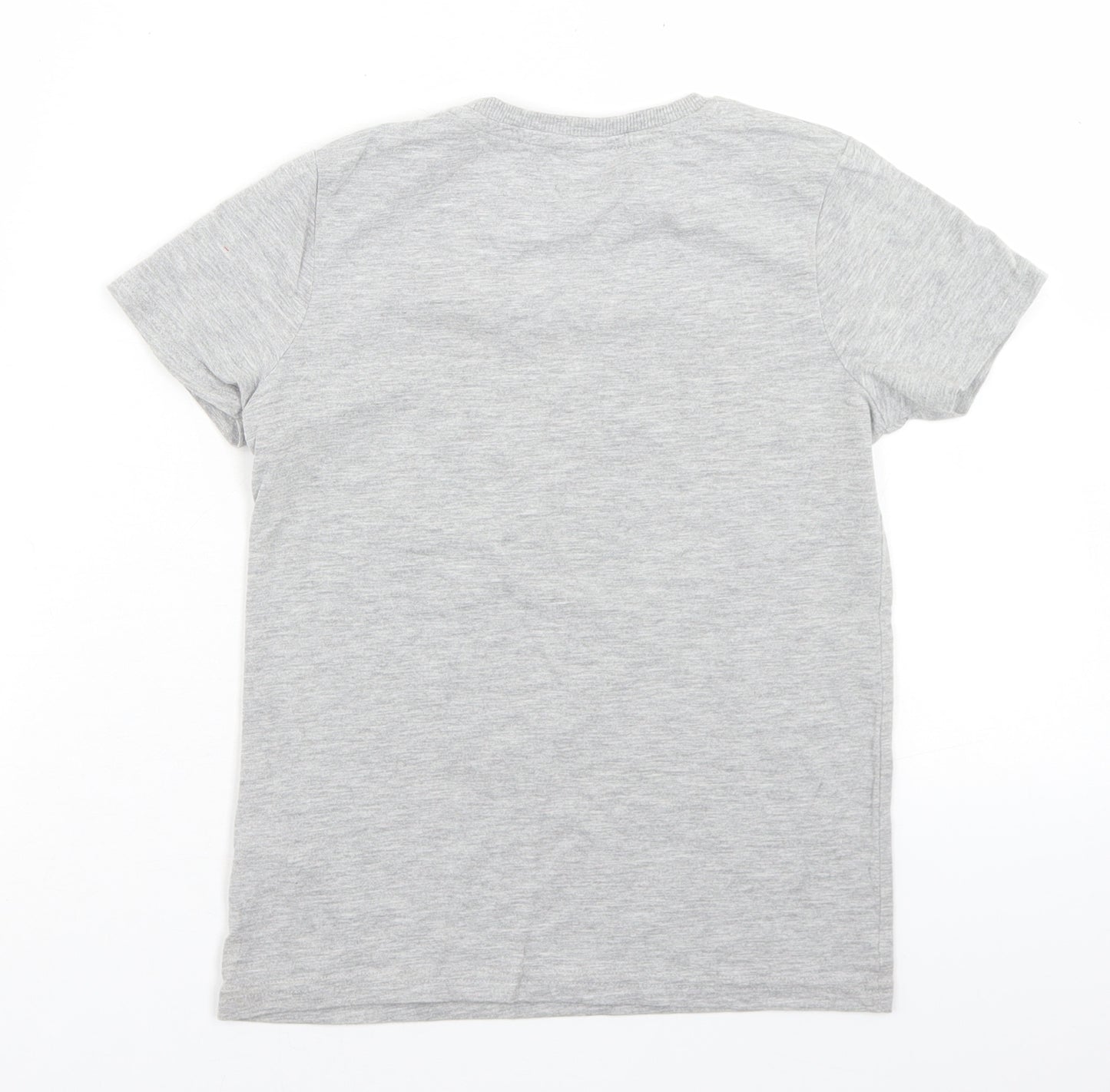 Marks and Spencer Boys Grey  Cotton Basic T-Shirt Size 6-7 Years Crew Neck  - Minecraft