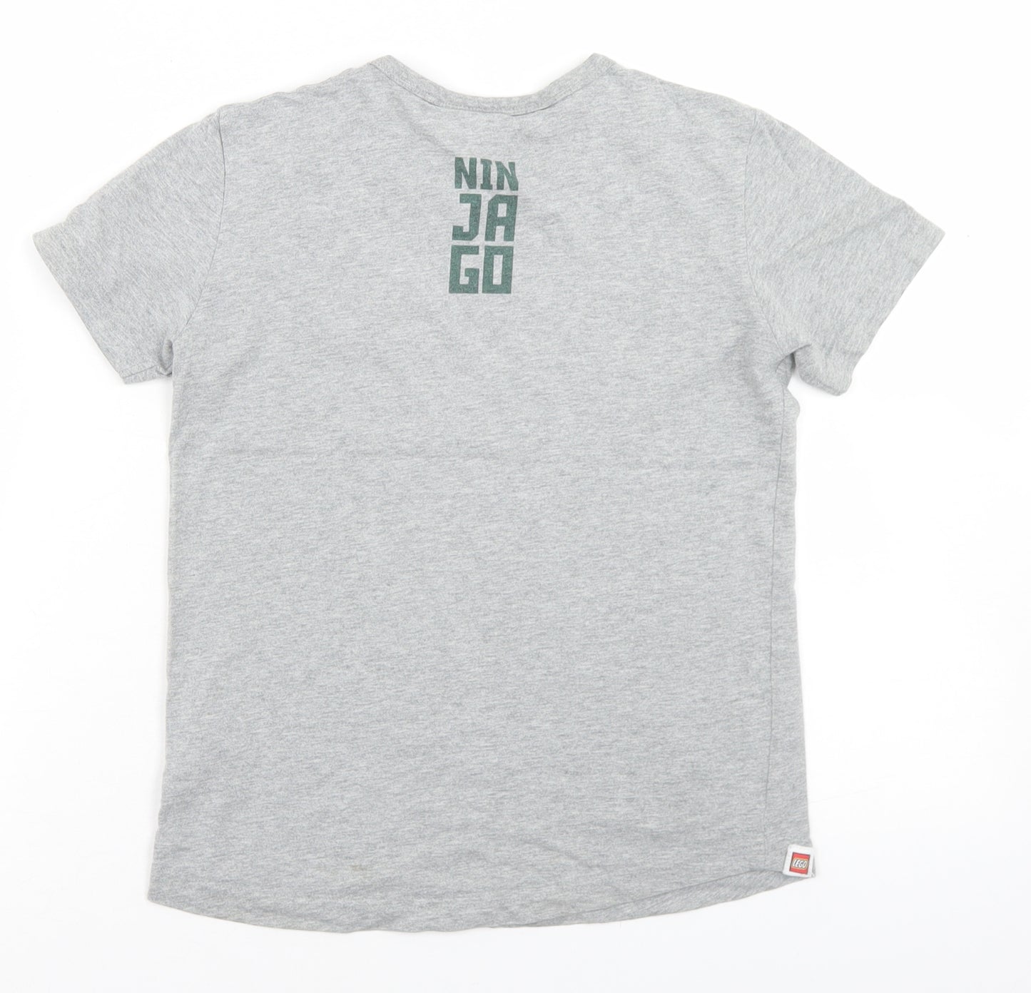 NEXT Boys Grey  Cotton Basic T-Shirt Size 7 Years Crew Neck  - Lego Ninjago