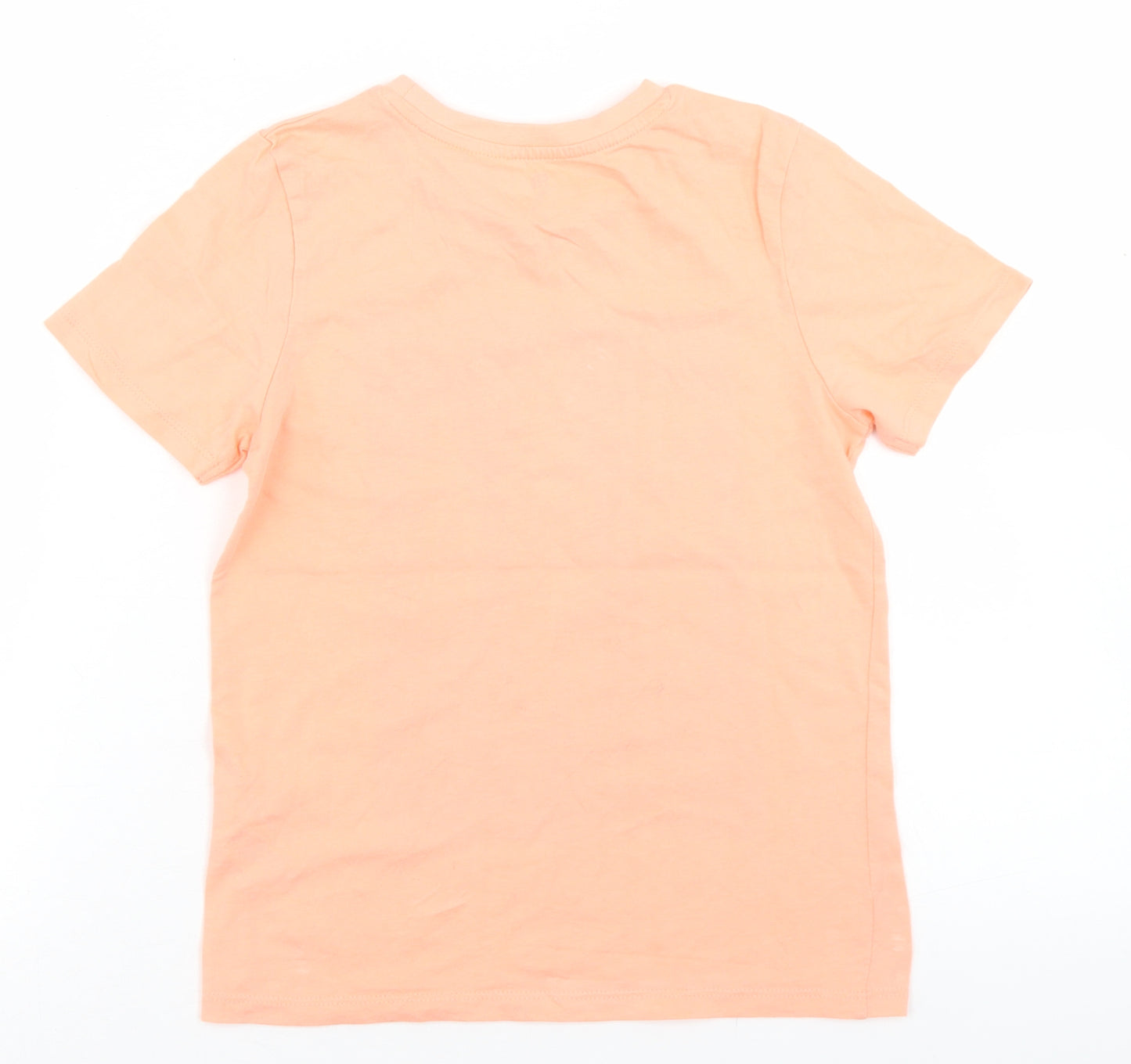 La Redoute Boys Orange  Cotton Basic T-Shirt Size 8 Years Crew Neck  - Surfing