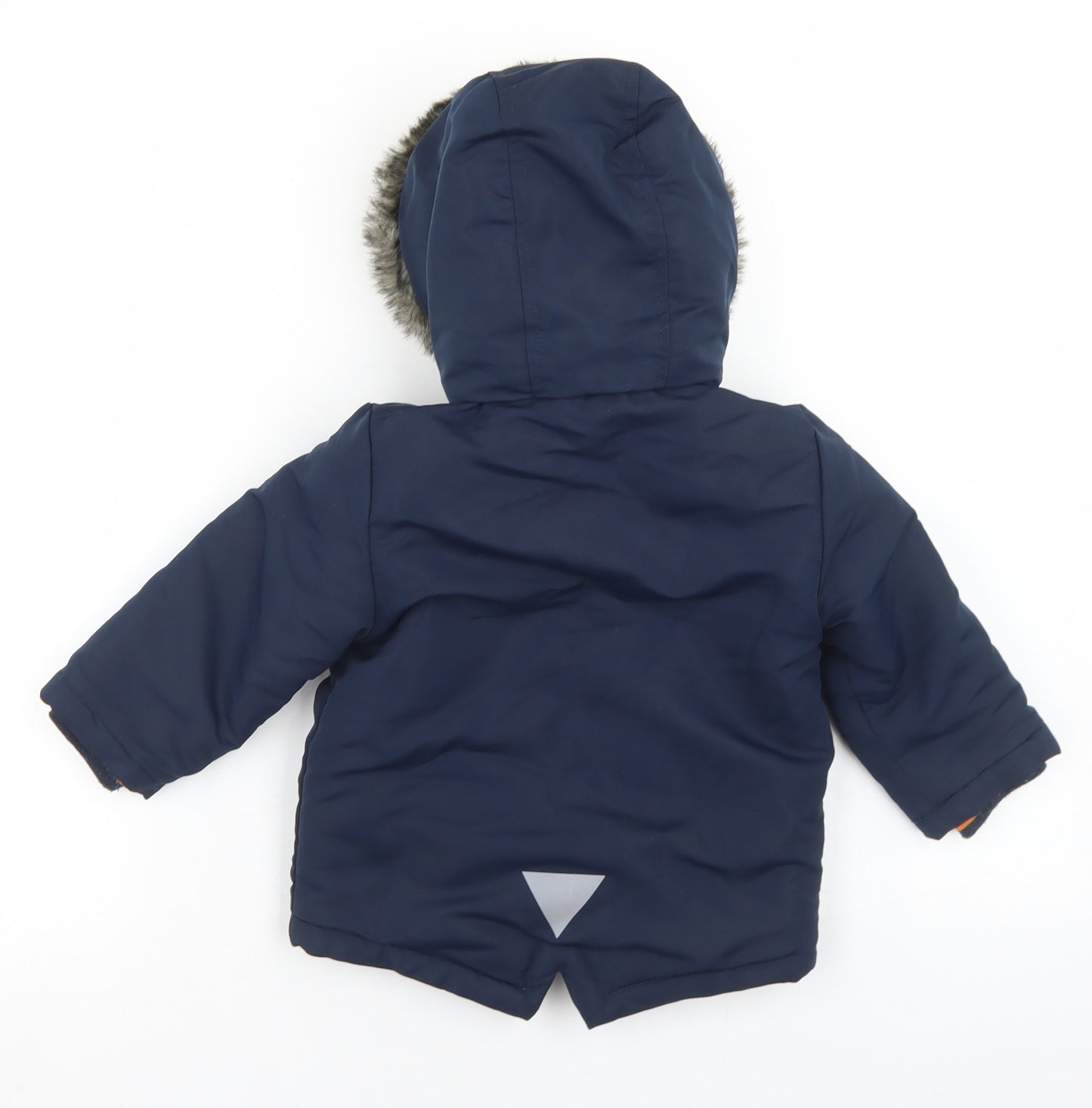 Primark Boys Blue   Parka Coat Size 9-12 Months   Zip