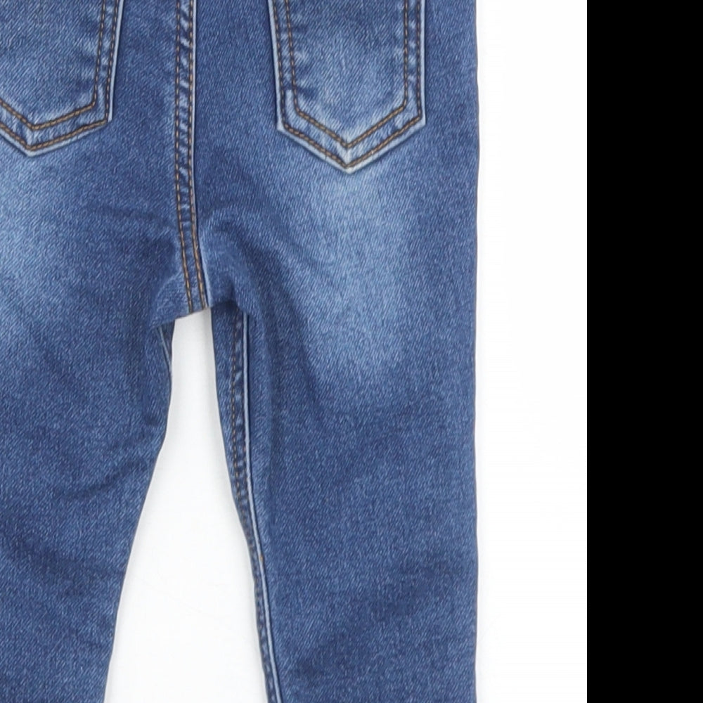 Fred & Flo Boys Blue  Cotton Capri Jeans Size 9-12 Months  Drawstring