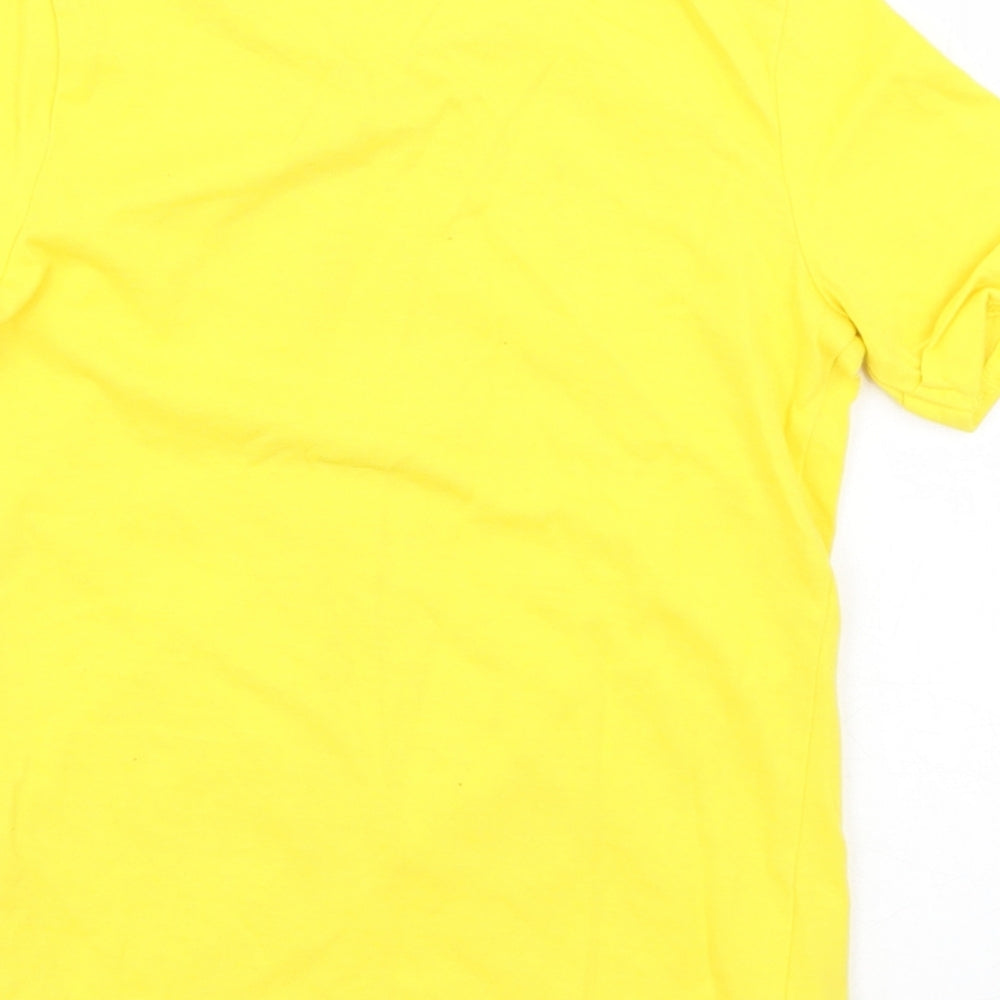TU Boys Yellow  Cotton Basic T-Shirt Size 12-18 Months Crew Neck  - Monster