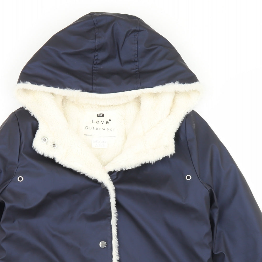 F&F Girls Blue   Jacket  Size 9-10 Years  Snap