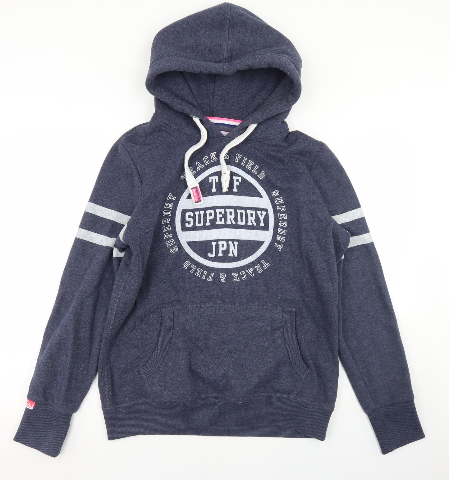 Superdry Mens Blue  Cotton Henley Hoodie Size XL