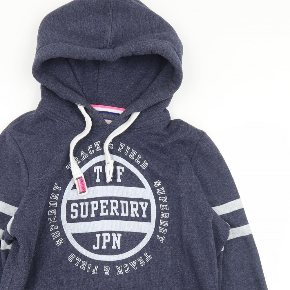 Superdry Mens Blue  Cotton Henley Hoodie Size XL