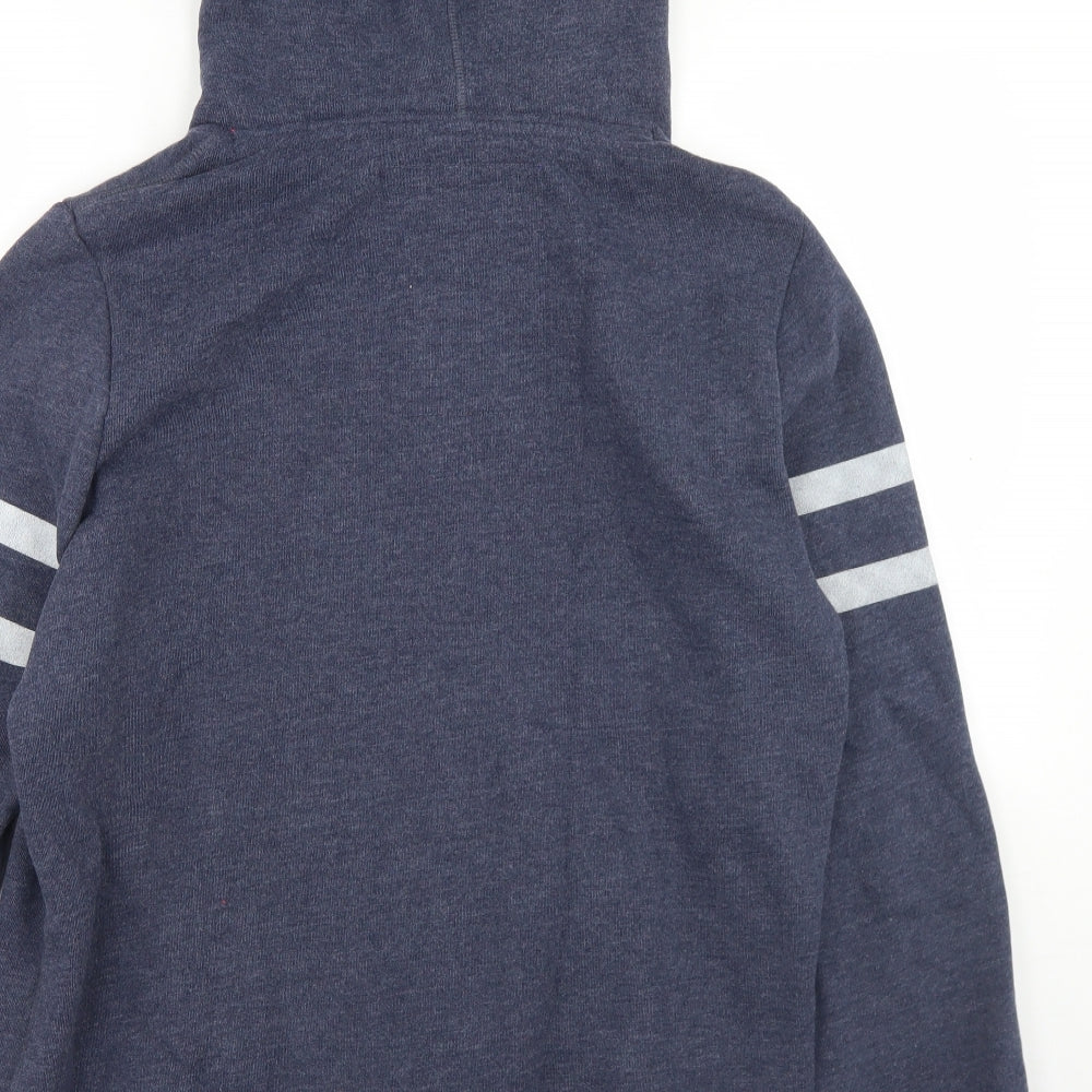 Superdry Mens Blue  Cotton Henley Hoodie Size XL