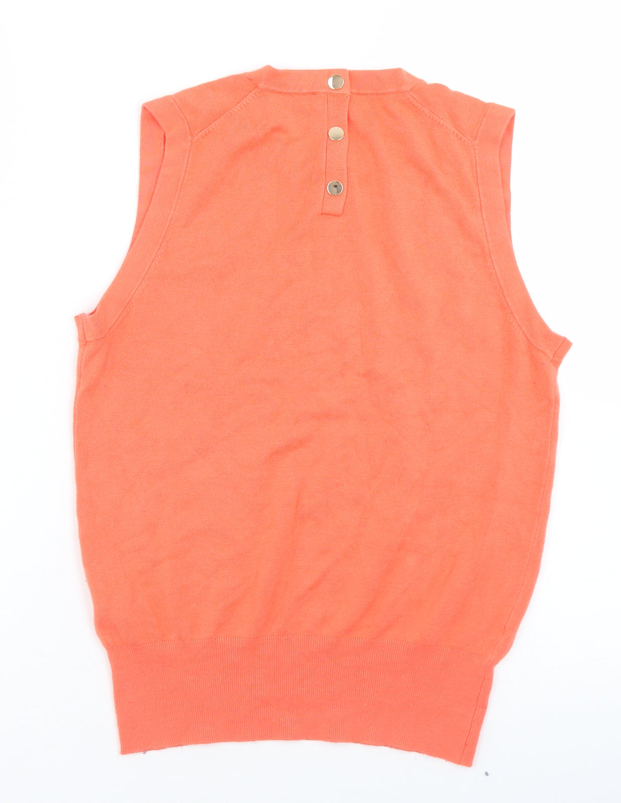 Zara Womens Orange Round Neck  Viscose Vest Jumper Size S