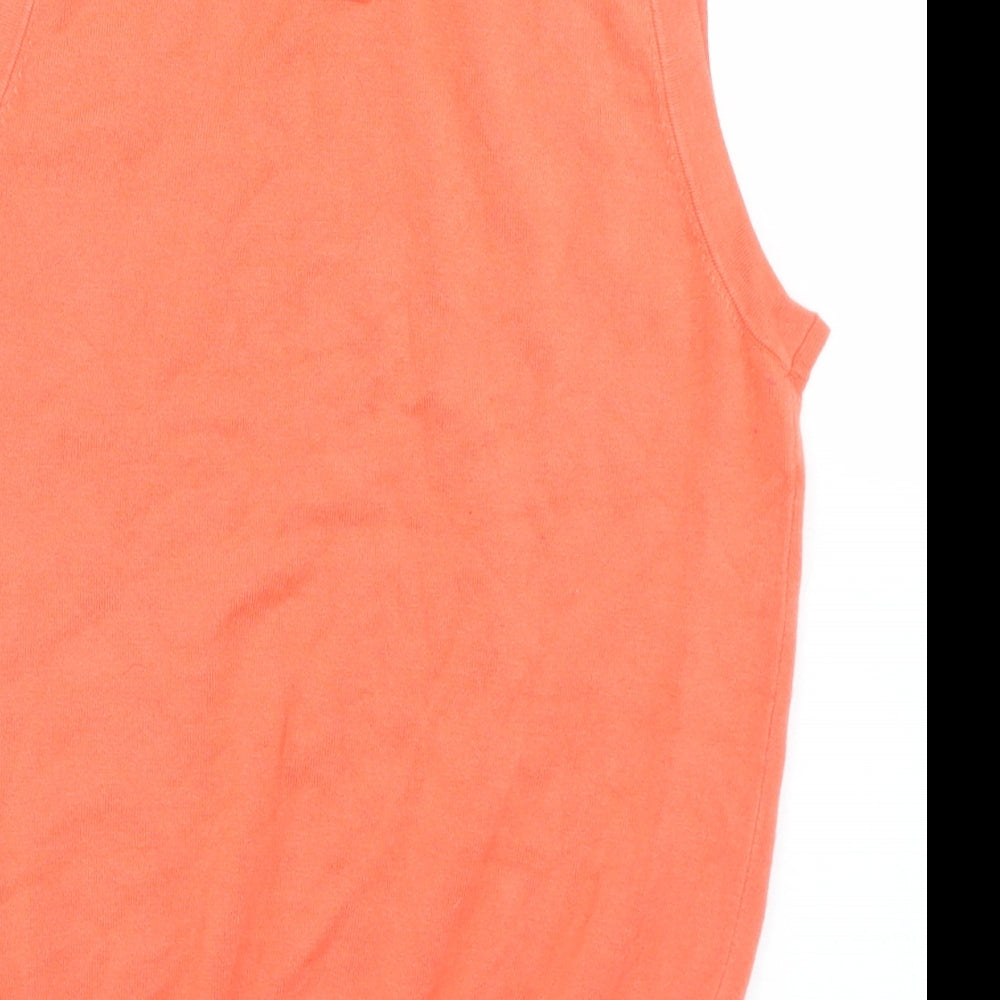Zara Womens Orange Round Neck  Viscose Vest Jumper Size S