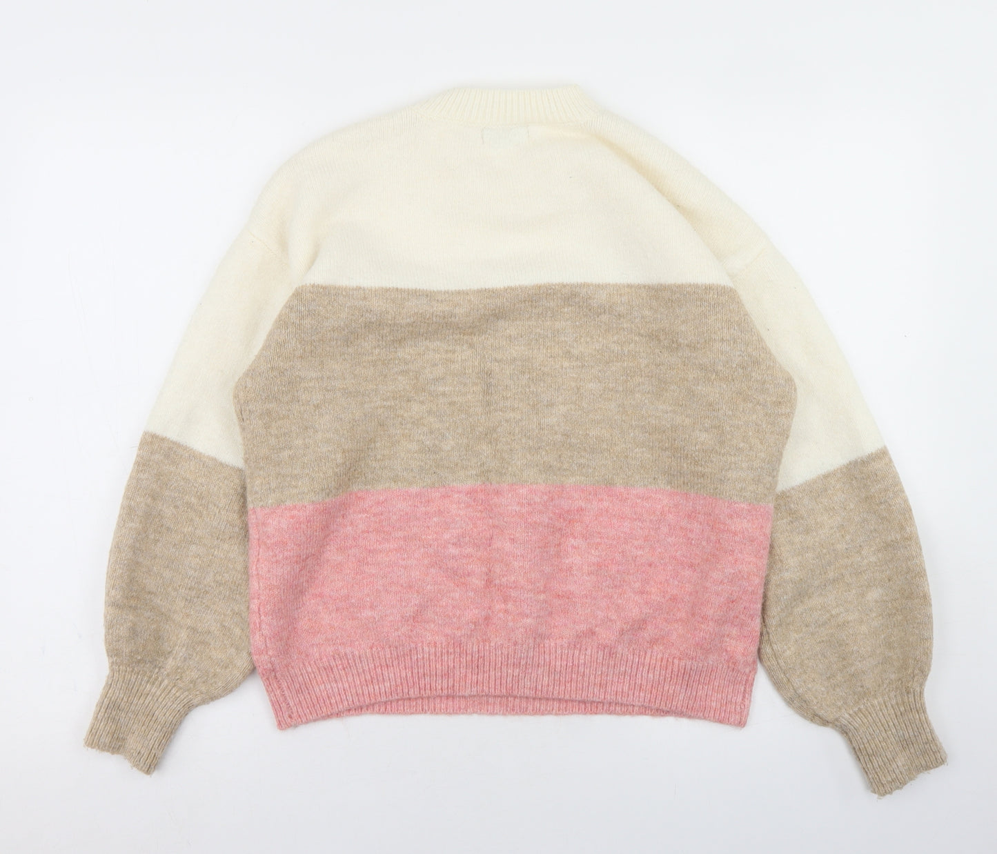 Papaya Womens Beige Mock Neck  Acrylic Pullover Jumper Size M