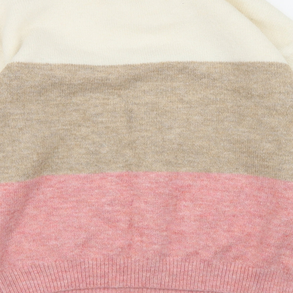 Papaya Womens Beige Mock Neck  Acrylic Pullover Jumper Size M