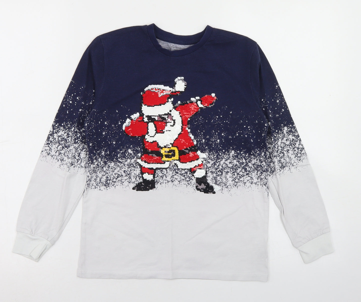 NEXT Boys Multicoloured  Cotton Basic T-Shirt Size 9 Years Crew Neck  - Santa