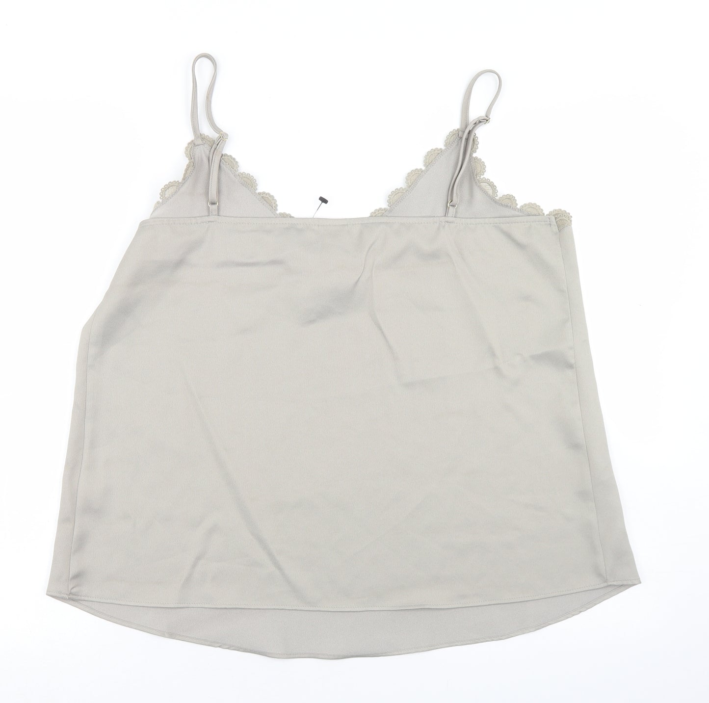 River Island Womens Grey  Polyester Camisole Blouse Size 16 V-Neck