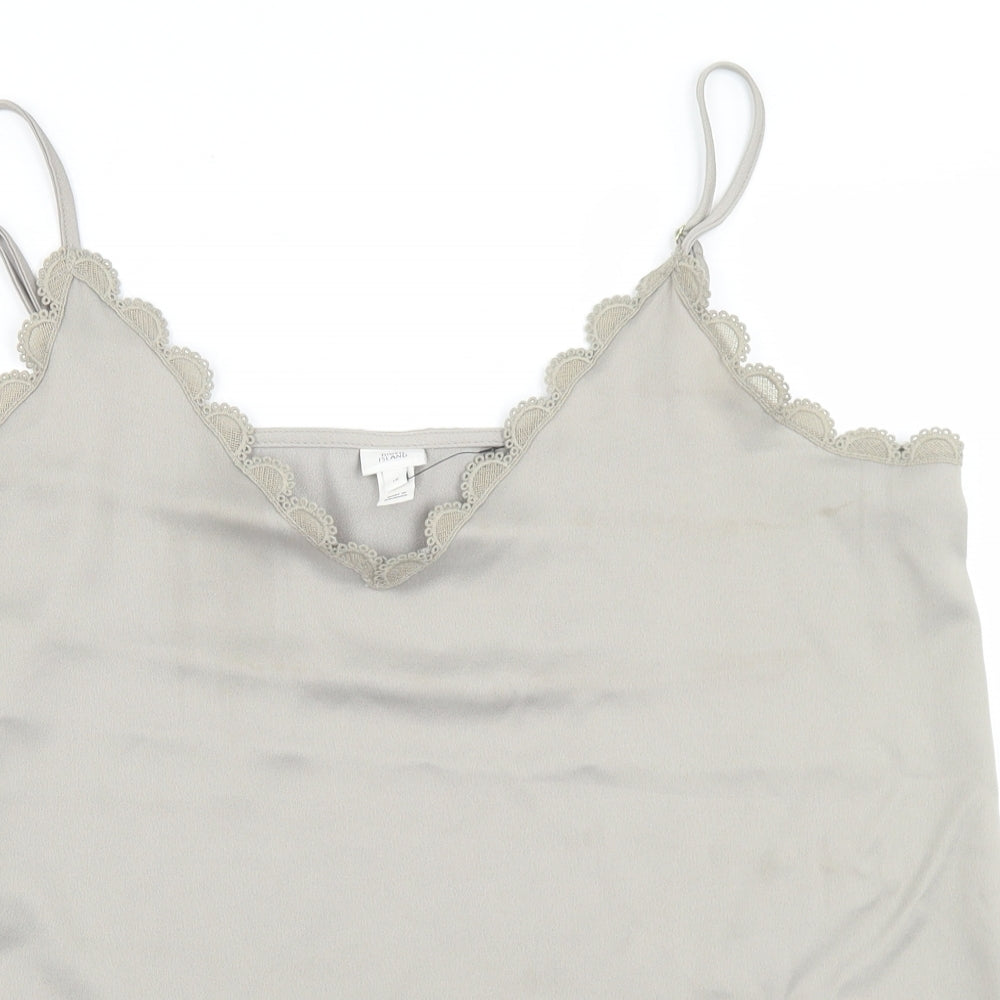River Island Womens Grey  Polyester Camisole Blouse Size 16 V-Neck