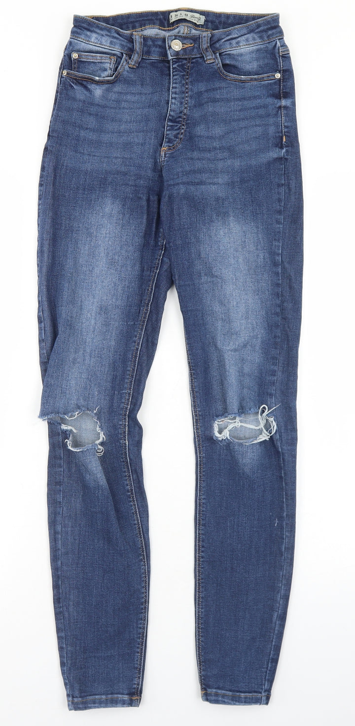 Denim Co Womens Blue Cotton Skinny Jeans Size 8 L28 in Regular Button