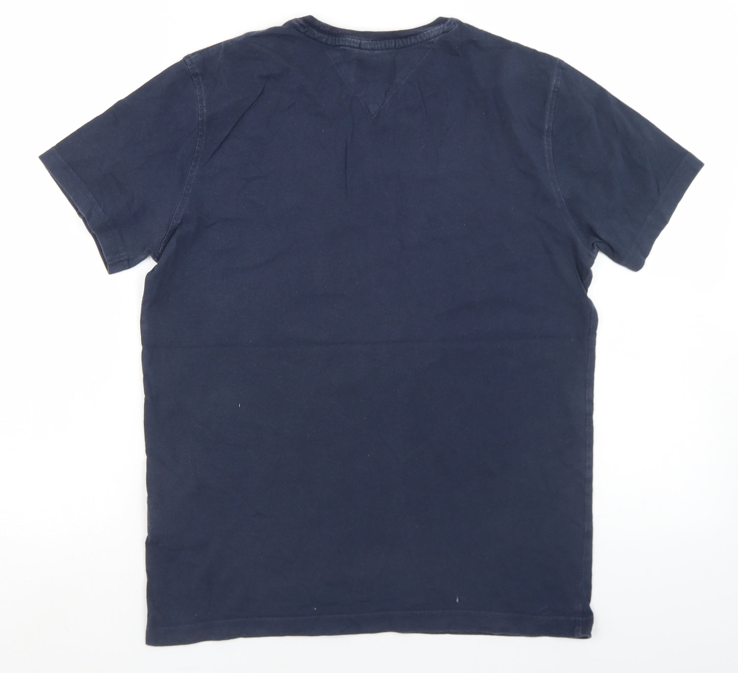Hilfiger Denim Mens Blue  Cotton  T-Shirt Size S Crew Neck