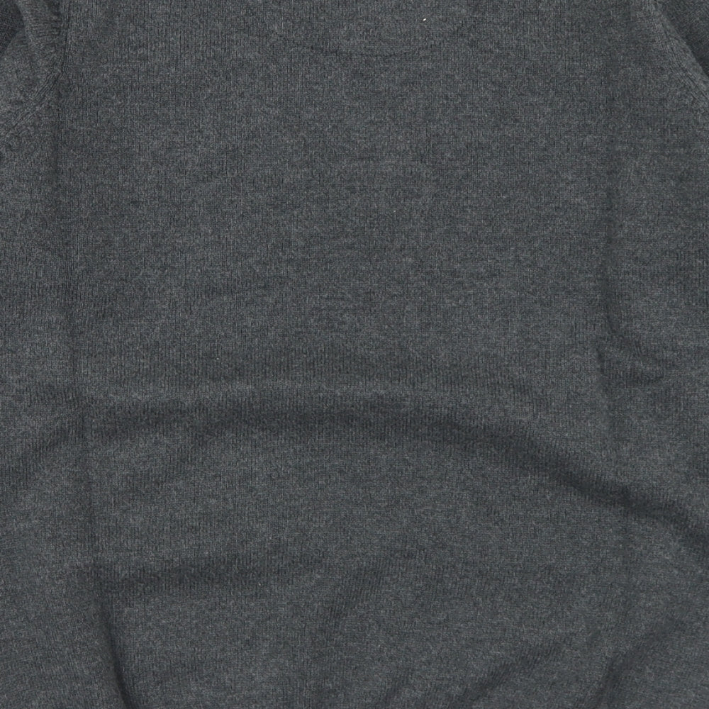Marks and Spencer Mens Grey V-Neck  Cotton Pullover Jumper Size M
